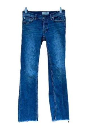 We The Free Button Fly Straight Leg Denim Jeans - Woman’s Size 25 thumbnail 1