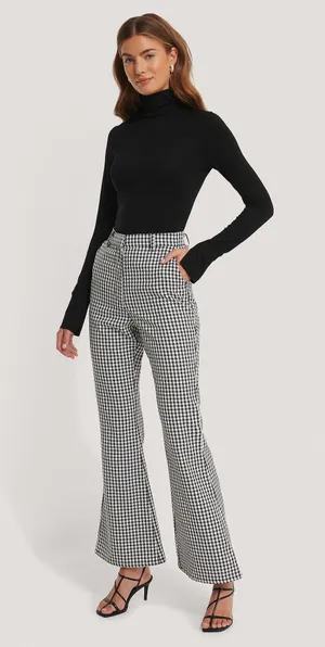 NA-KD houndstooth flared pants  thumbnail 1