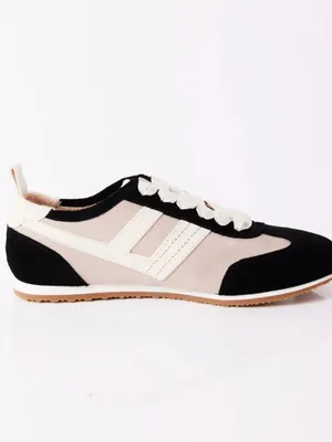 FREE PEOPLE NIB NWT Aces Tennis Shoes / Black + Oyster Combo thumbnail 4