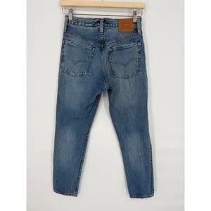 Levi's 501 Distressed Medium Wash High Rise Skinny Jeans White Oak Cone Denim 24 thumbnail 3