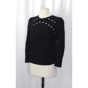 BA&SH Black Corus Top Blouse Cutout Details Solid Cut-Outs Bash Size 0 US Size 4 thumbnail 5
