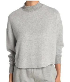 Socialite Women's Size XS Gray Long Sleeve Brushed Mock Neck Pullover NWT v6x thumbnail 1
