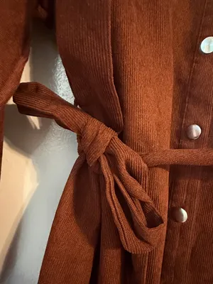 Brown Belted Shirt Dress - Women's Festival thumbnail 3