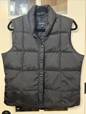 LAND'S END Black Quilted Down Puffer Vest Medium Granola Gorpcore Cottagecore thumbnail 1