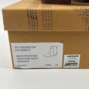 NEW IN‎ BOX Free People New Frontier Western Boot Black Patent Leather Size 40 thumbnail 4