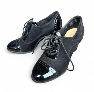 Dexflex Comfort Kara Black Mary Jane Lace-Up Oxford Block Heel Shoes 7 New thumbnail 6