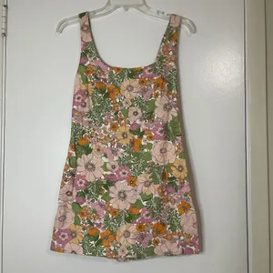 Mango MNG Orange floral scoop neck romper size XS -seen on TV! thumbnail 3