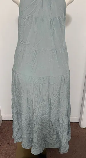 Relaxed Tiered Maxi Dress in Sage Green thumbnail 1