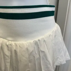 Free People Movement Doubles Skort Skirt White w Green Stripe NWOT thumbnail 5