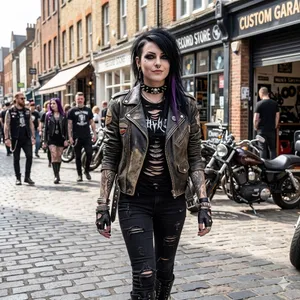 Source Unknown Black Faux Leather Skull Spiked Choker Collar Necklace Gothic Punk Biker 20 In thumbnail 11
