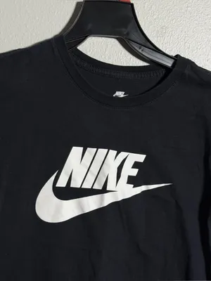 Nike Women Black Nike Tee White Swoosh Logo Activewear size XS thumbnail 3