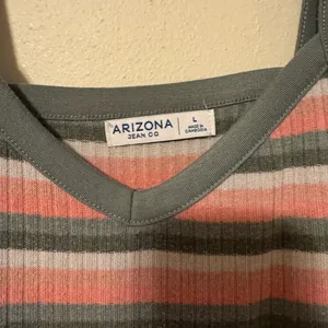 Arizona Jeans Women's Camisole - Green and Pink Stripes thumbnail 2