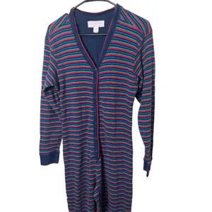 Victorias Secret Womens Striped Pajamas One piece Sleepwear‎ M Cotton thumbnail 2