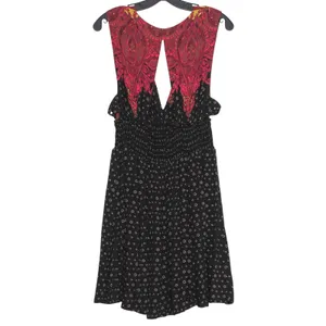 Free People Dress Boho Festival Romantic Goth Cottage Dark Academia Black Large thumbnail 7