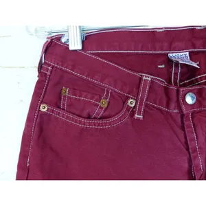 Lucky Brand Snapper Jean Womens 4 27 Burgundy USA Flare Low Rise Y2K F1RG020 thumbnail 4