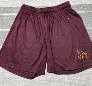Badger Sport Small Maroon LA Logo Athletic‎ Shorts Burgundy Performance S thumbnail 1