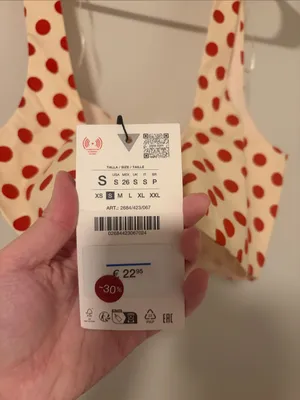 Zara NEW Red Polka Dot Crop Top Size S thumbnail 4