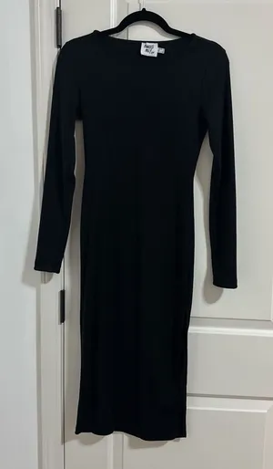 Princess Polly Classic Black Long Sleeve Dress thumbnail 1