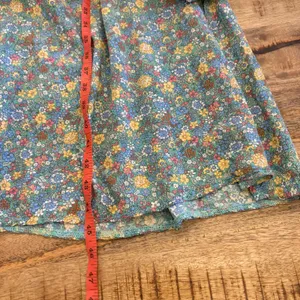 Natural Life Megan Dress M Smocked Ruffle Ditsy Floral Cottagecore Slit Green thumbnail 10