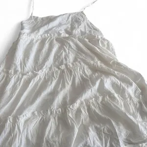 White Swiss Dot Tiered Tie Strap Maxi Dress Cottagecore thumbnail 2