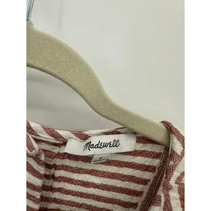 Madewell Womens Red White Striped Button Back Mini‎ Dress M Linen Blend BT26 thumbnail 6