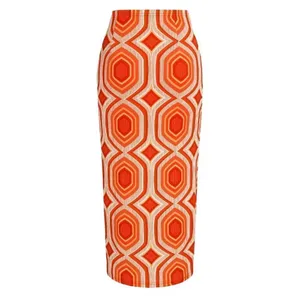 Nordstrom NWT Cider Mid Rise Geometric Twist Split Maxi Skirt Large thumbnail 4