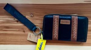 Full Size PU Leather Wallet With Wristlet Clutch Strap thumbnail 1