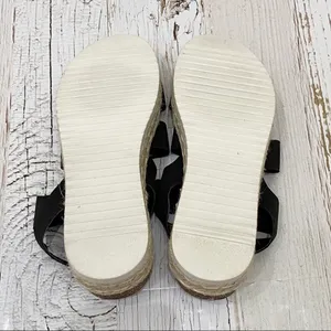 Madden Girl Black Espadrille Platform Sandals 8 thumbnail 7
