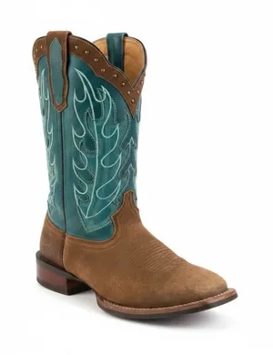 Laredo Women's Faye Broad Square Toe Leather Boots Womens Size 7.5 thumbnail 1