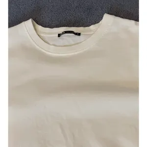 Zara Top Womens Size Small White Long Sleeve Pullover Crew Neck Cotton Casual thumbnail 6