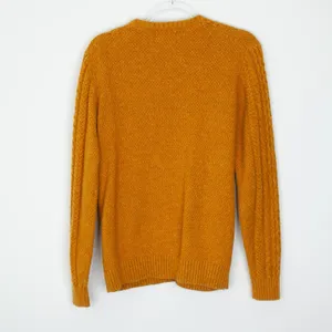 Old Navy Womens Wool Blend Cable Knit Crewneck Pullover Sweater Size M Gold Cozy thumbnail 7