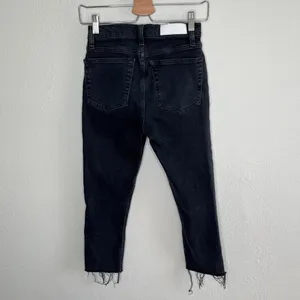 Re/Done Originals Black High Rise Ankle Crop Denim Jeans Size 25 thumbnail 4