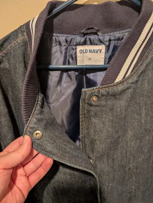Old Navy Dark Denim Bomber Jacket thumbnail 6