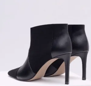 Zara Stiletto Black Suede and Leather Ankle Boots thumbnail 2
