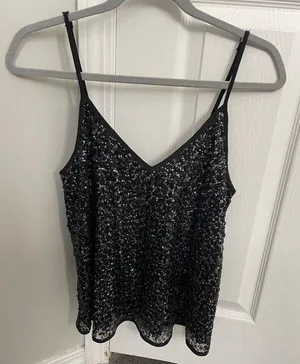 Abercrombie and Finch extra small sparkly black top thumbnail 1