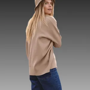 NWT ANRABESS Pink Khaki Oversized Button Up‎ Cardigan Sweater Size Small thumbnail 2