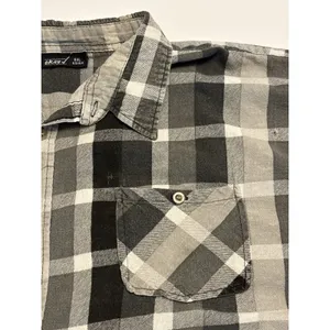 OKAY Button Up Shirt Women 6XL Gray Plaid Oversized Short Sleeve Casual thumbnail 2
