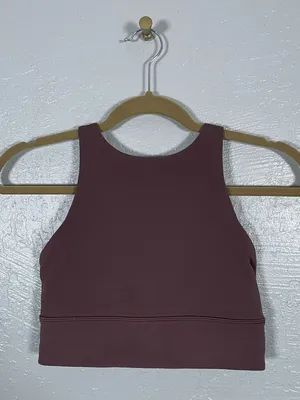 Lululemon Women 6 Mauve Pink Energy Bra High Neck Long Line Athleisure Workout thumbnail 2