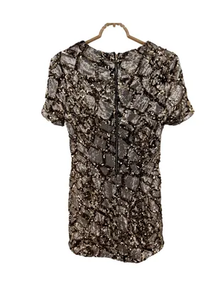 Entry Rose Gold Sequin mini dress S party event HOCO holiday thumbnail 2