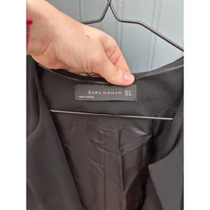 Zara Woman Black Longline Sleeveless Blazer Vest Open Front Small‎ Workwear Chic thumbnail 2