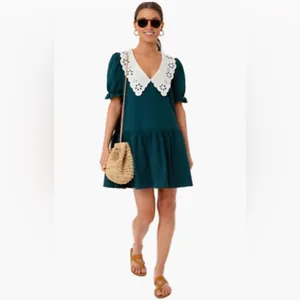 Tuckernuck Pomander Place peacock green knit dress XS thumbnail 12
