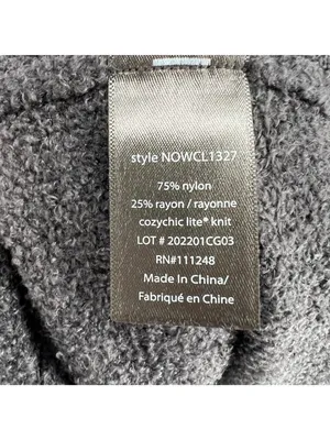 Barefoot Dreams Cozychic Lite Knit Open Front Cardigan Charcoal Black Size Small thumbnail 7