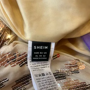 SHEIN Gold and Cream Sequin Midi Dress thumbnail 5