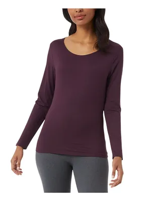 32 Degrees Womens Heat Long-Sleeve Scoop Neck Top Purple XS thumbnail 5