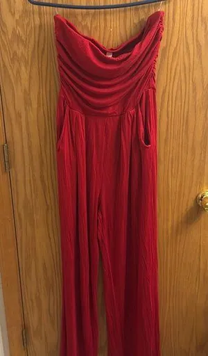 Punk owl red jumpsuit size large thumbnail 1