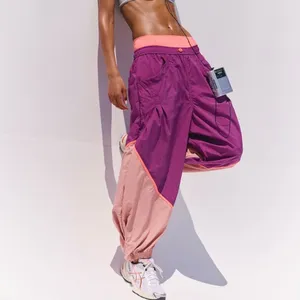 NWT Free People Freeflow Pants in Deep Mulberry Combo thumbnail 4