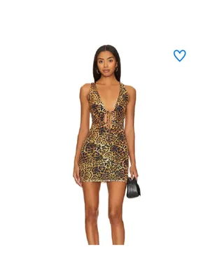 Revolve Superdown rupa leopard tie front dress size xsmall thumbnail 2