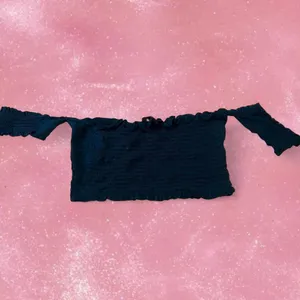 Source Unknown Dark blue going out smocked top thumbnail 5
