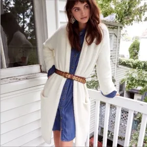 Sleeping On Snow Cardigan Alpaca Wool Longline Anthropologie Cream Size S thumbnail 4