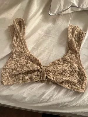 Urban Outfitters Cream lace textured bralette thumbnail 1